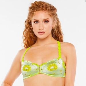 New Savage x Fenty Perfect Poppies Seashell Blue Poppylicious Lace Bralette